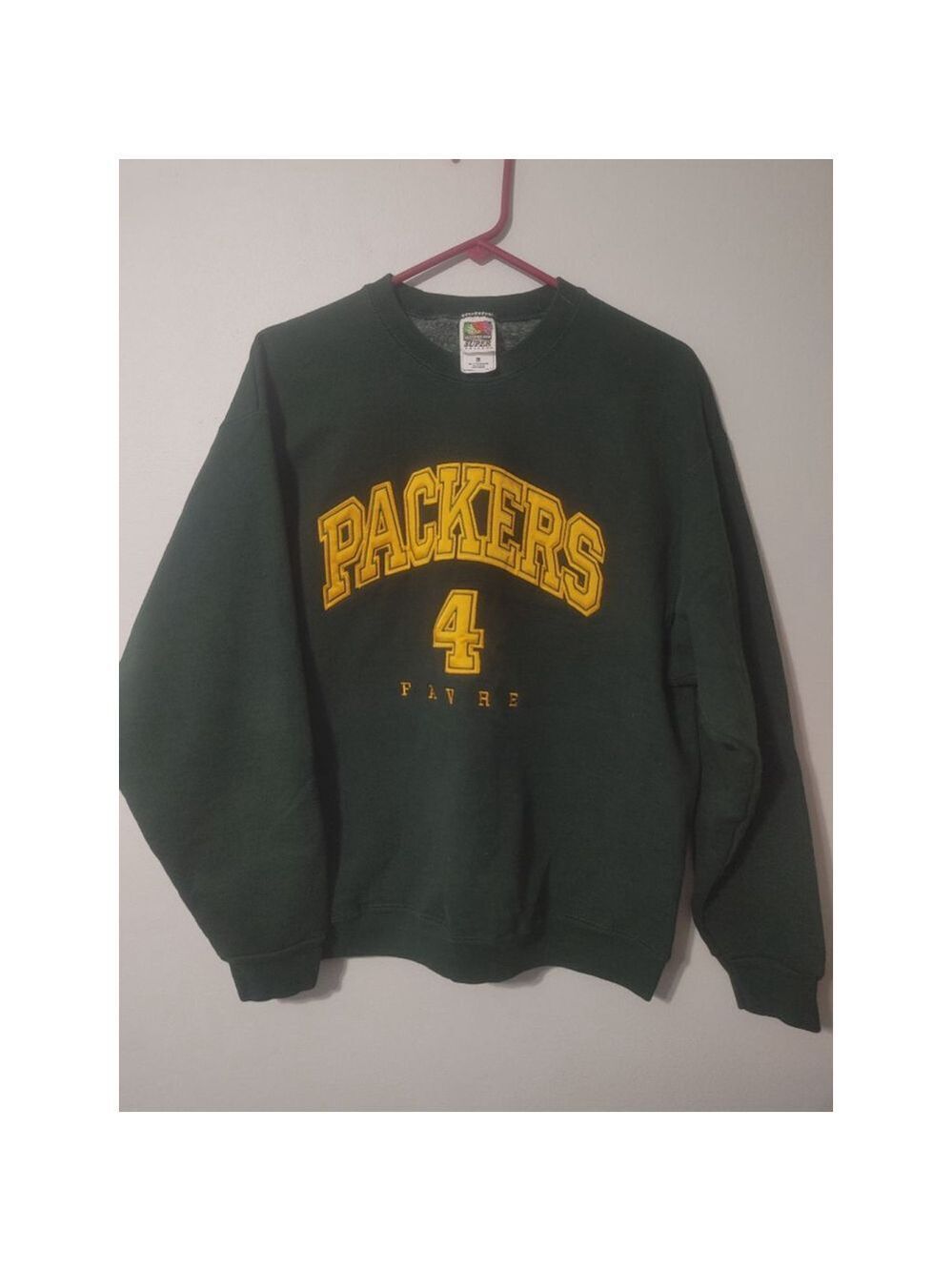 Men's Vintage 90s FOTL Green Bay Packers Favre Sweatshirt L Green/Yellow